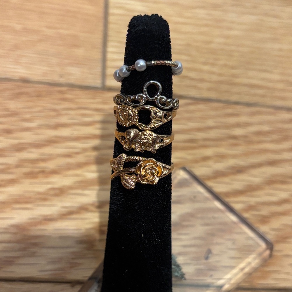 Gold and Silver Women's Ring Set